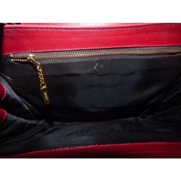 Gucci Red Suede And Leather Shoulder Bag Satchel - Picture 3 of 6